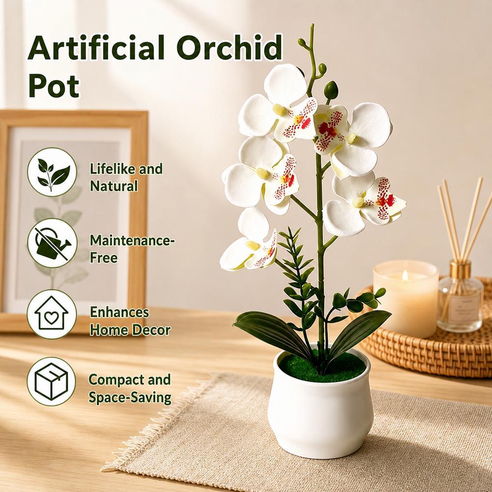 Bonsai Garden Layout - 5 plantes artificielles en pot, orchidées