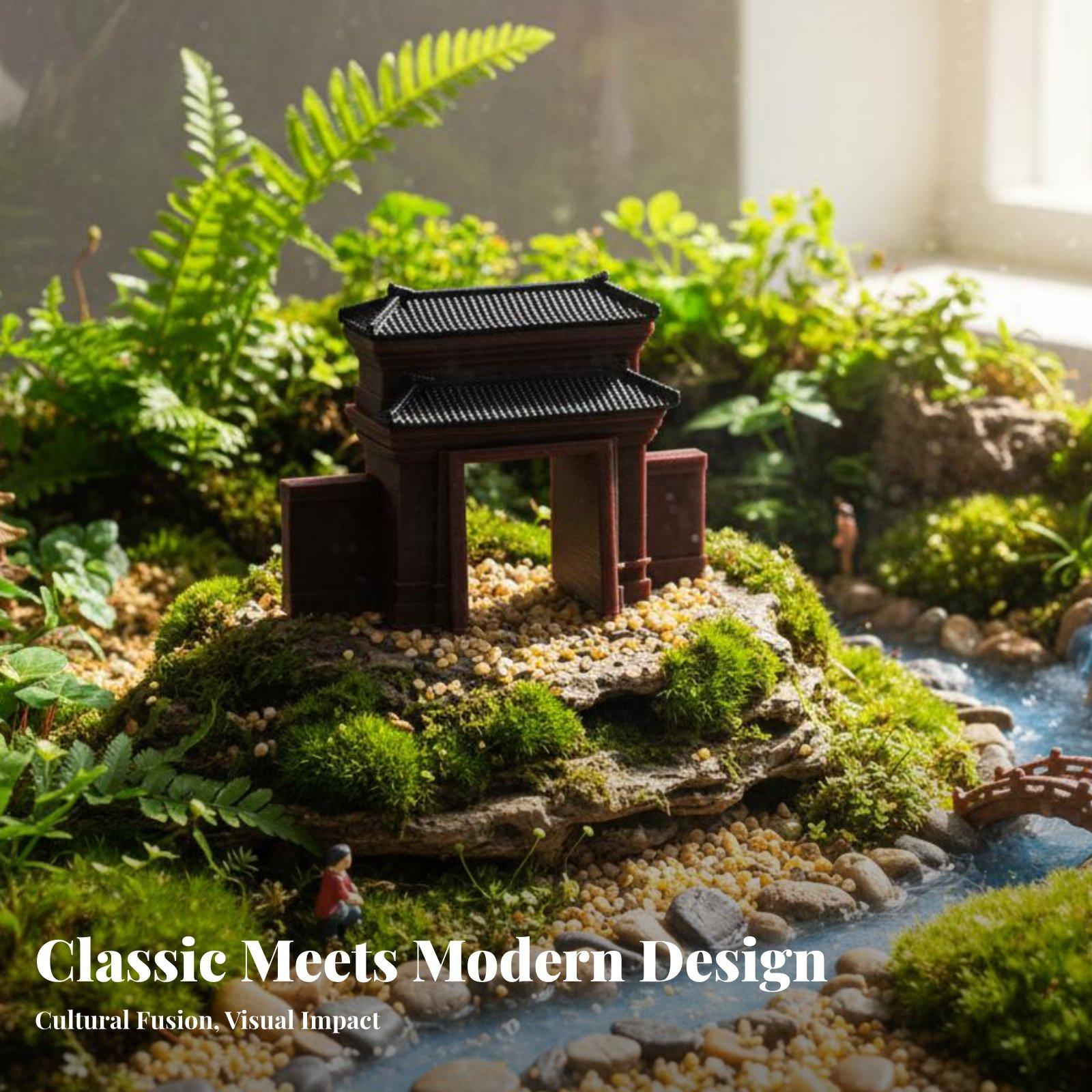 Bonsai Garden House - Figurine de maison en résine artisanale