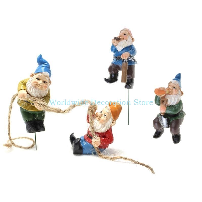 Q39b 4pcs Résine naine figurin - Bonsai Garden Layout avis et prix